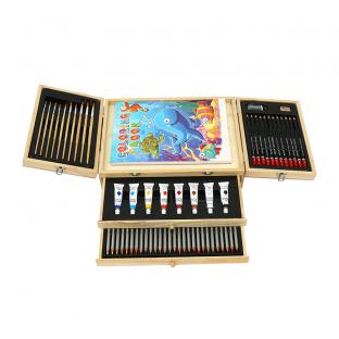 82PCS two drawer with board wooden case art set(TBW-W016)